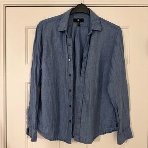 Banana Republic Blue Linen Casual Button Down Shirt
